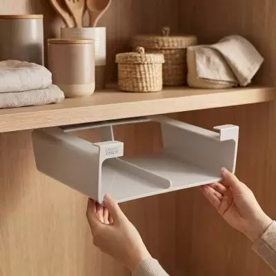 Большой органайзер для фольги, пленки и пакетов под полку Joseph Joseph CupboardStore, светло-серый