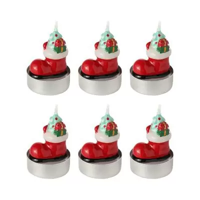 Набор декоративных свечей festive stocking из коллекции new year essential, 6 шт.