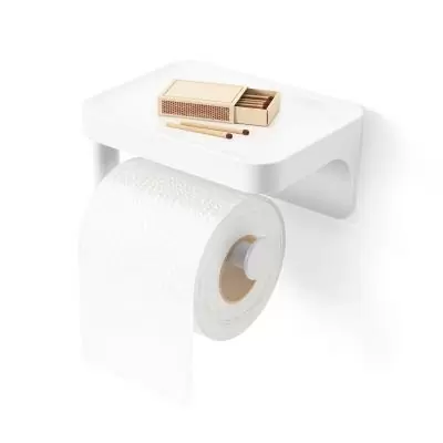 Держатель для туалетной бумаги с полочкой Umbra Flex, белый