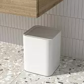 Контейнер для мусора Bergenson Bjorn Bath Tyer, 7 л, белый/серый