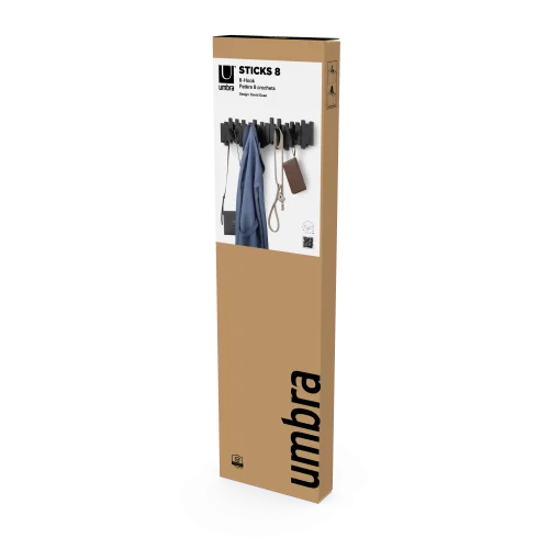 Вешалка настенная Umbra Sticks 8 крючков, черная