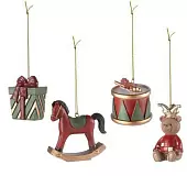 Набор ёлочных украшений classic christmas charm из коллекции new year essential, 4 шт.