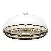 Блюдо сервировочное с крышкой vanity, D30 см, коричневое