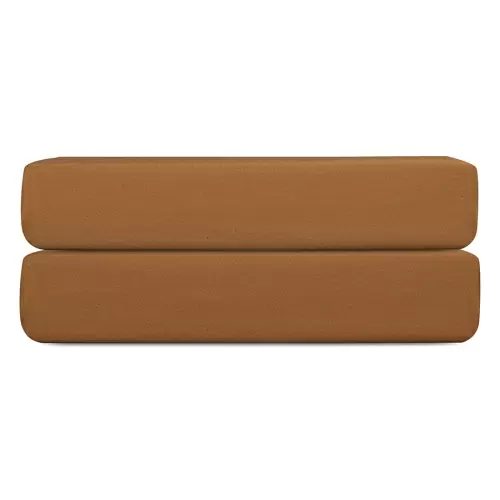 Простыня на резинке из сатина из коллекции meditation, caramel, 180х200х30 см