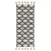 Ковер из хлопка синего цвета argyle из коллекции ethnic, 70х160 см
