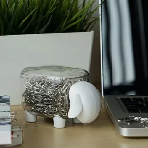 Контейнер для хранения Qualy Sheepshape, белый с прозрачной крышкой