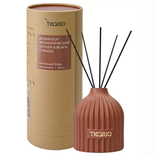Диффузор ароматический vetiver & black cypress из коллекции edge, 200 мл, терракотовый