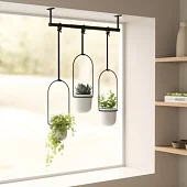 Подвесные кашпо для цветов Umbra Triflora, 3 шт, белый/черный