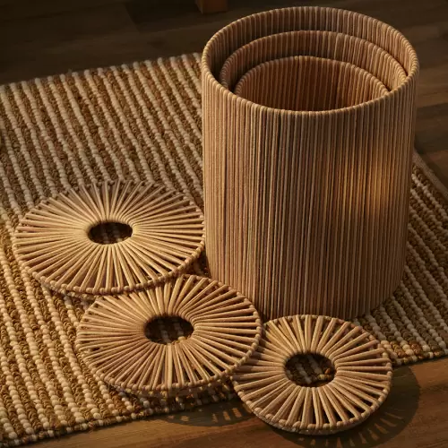 Корзина плетеная dholak beige из коллекции ethnic, размер m