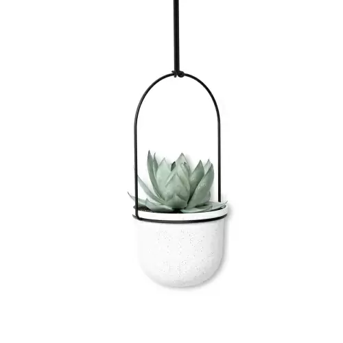 Подвесные кашпо для цветов Umbra Triflora, 5 шт, белые/черные