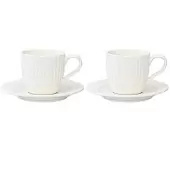 Набор чашек с блюдцами soft ripples, dual glazing, 125 мл, 2 шт.