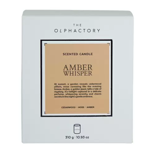 Свеча ароматическая the olphactory, white insignia, amber whisper, 60 ч