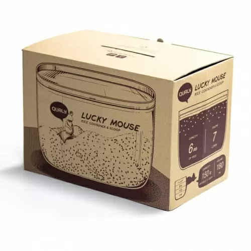 Контейнер с мерной ложкой Qualy Lucky Mouse 7 л