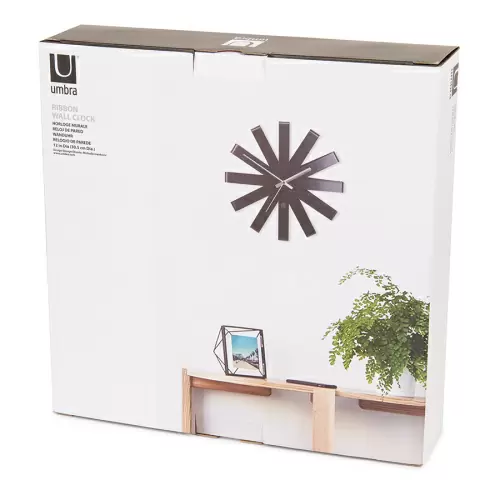 Часы настенные Umbra Ribbon D30 см, черныe