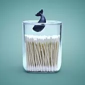Контейнер для ватных дисков и палочек Qualy Moby Whale Ocean