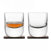 Набор стаканов с деревянными подставками LSA International Renfrew Whisky, 2 шт