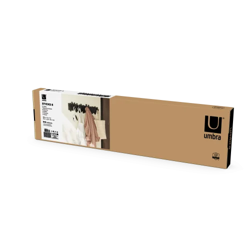Вешалка настенная Umbra Sticks 8 крючков, черная
