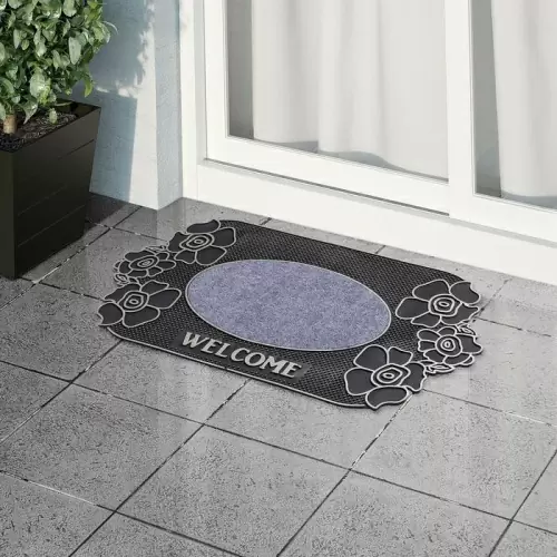 Коврик придверный Доляна Welcome цветы