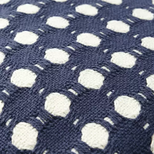 Покрывало из хлопка polka dots темно-синего цвета из коллекции essential, 230х250 см