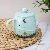 Кружка с крышкой и ложкой ILikeGift Planet and stars, 440 мл
