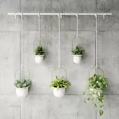 Подвесные кашпо для цветов Umbra Triflora, 5 шт, белые/золото