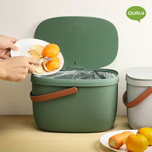 Контейнер для пищевых отходов QUALY Foody 7 л, зеленый