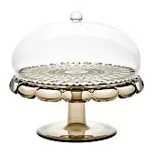 Блюдо для торта с крышкой vanity, D30 см, коричневое