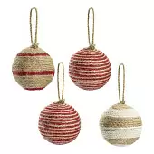 Набор елочных шаров funky stripes из джута и картона из коллекции new year essential, 4 шт.