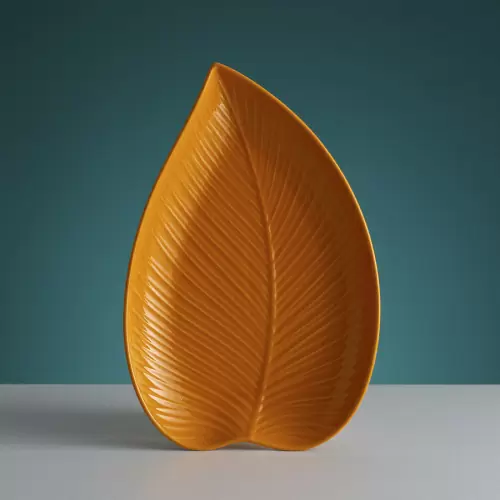 Блюдо сервировочное Mason Cash In the forest leaf среднее желтое