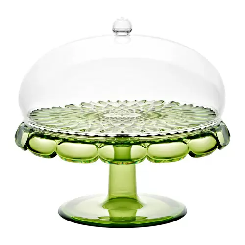 Блюдо для торта с крышкой vanity, D30 см, зеленое