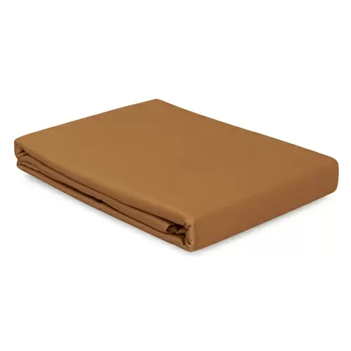Простыня на резинке из сатина из коллекции meditation, caramel, 180х200х30 см