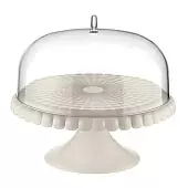 Блюдо для торта с крышкой Guzzini Tiffany 30 см, молочно-белое