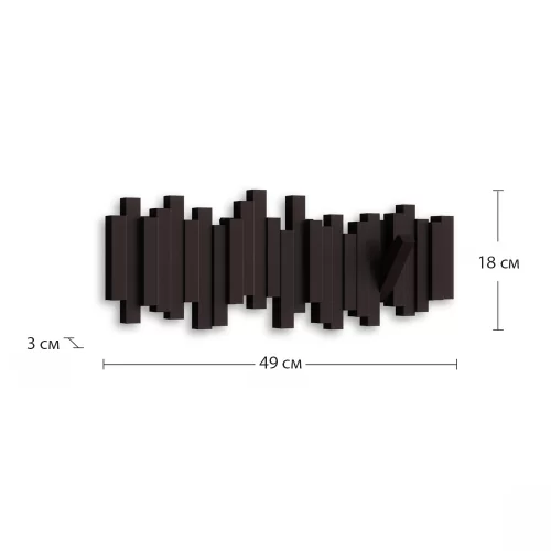 Вешалка настенная Umbra Sticks, эспрессо