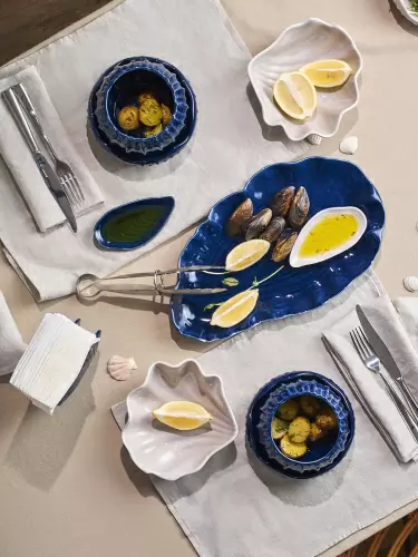 Блюдо сервировочное clams синего цвета из коллекции sea treasures