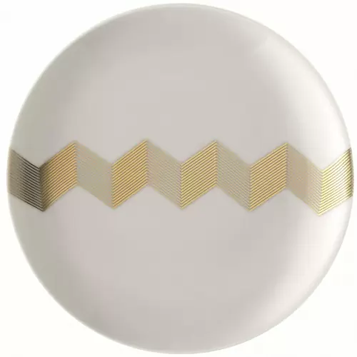 Набор блюдец LSA International Signature Chevron d16см 4 шт, золото