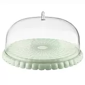 Подставка для торта с крышкой Guzzini Tiffany, D30 см, зеленая