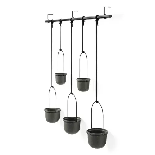 Подвесные кашпо для цветов Umbra Triflora, 5 шт, черные