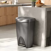Мусорный бак Umbra Brim 50 л, серый/никель