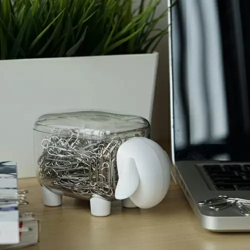 Контейнер для хранения QUALY Sheepshape, черный с белой крышкой