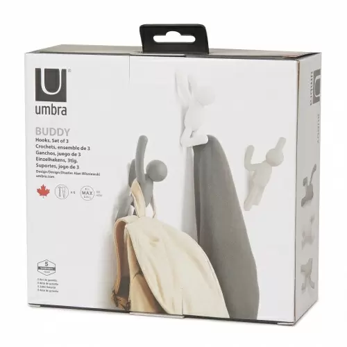 Вешалки-крючки Umbra Buddy, серые