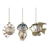Набор ёлочных украшений sea life из коллекции new year essential, 3 шт.