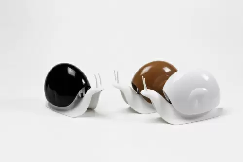 Дозатор для мыла Qualy Улитка, белый/коричневый