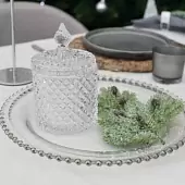 Емкость из рельефного стекла с крышкой Доляна, прозрачная