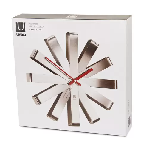 Часы настенные Umbra Ribbon D30 см, сталь