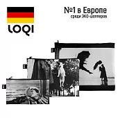 Набор дорожных косметичек LOQI ELLIOTT ERWITT Eiffel Tower, Dog Jumping and California Kiss