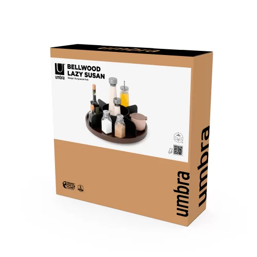 Крутящаяся подставка на стол Umbra Bellwood, черная/орех