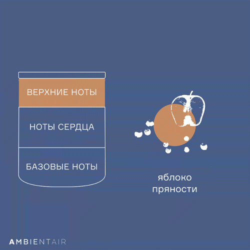 Свеча ароматическая Ambientair Gifting, Карамель и яблоко, 40 ч