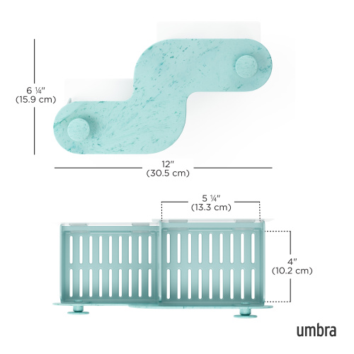 Набор настенных полок Umbra Nami, 2 шт, светло-голубой