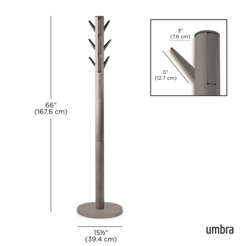 Вешалка напольная Umbra Flapper 168 см, серая_УЦЕНКА