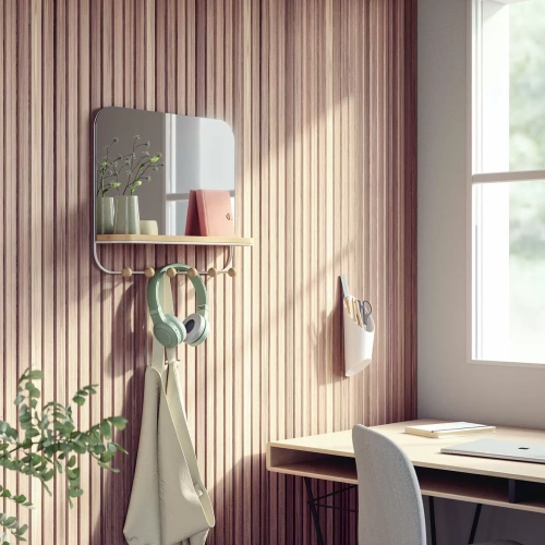 Зеркало с полкой и крючками Umbra Estique_УЦЕНКА